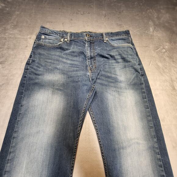 Levis 505 Jeans Mens 36x28 Blue Denim Straight Fit Stretch Classic 5 Pocket - Picture 2 of 10